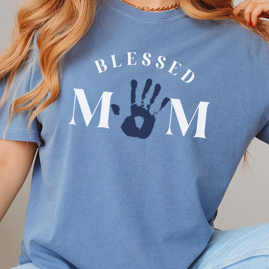 DIY Blessed Mom Handprint Tee