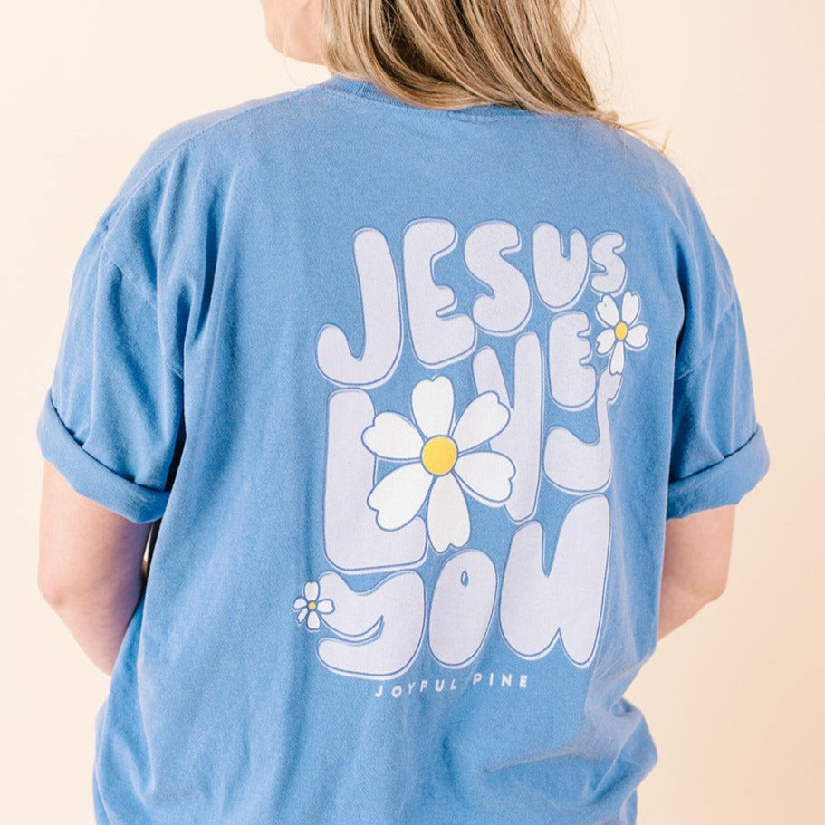 Jesus Loves You Daisy Pocket Tee