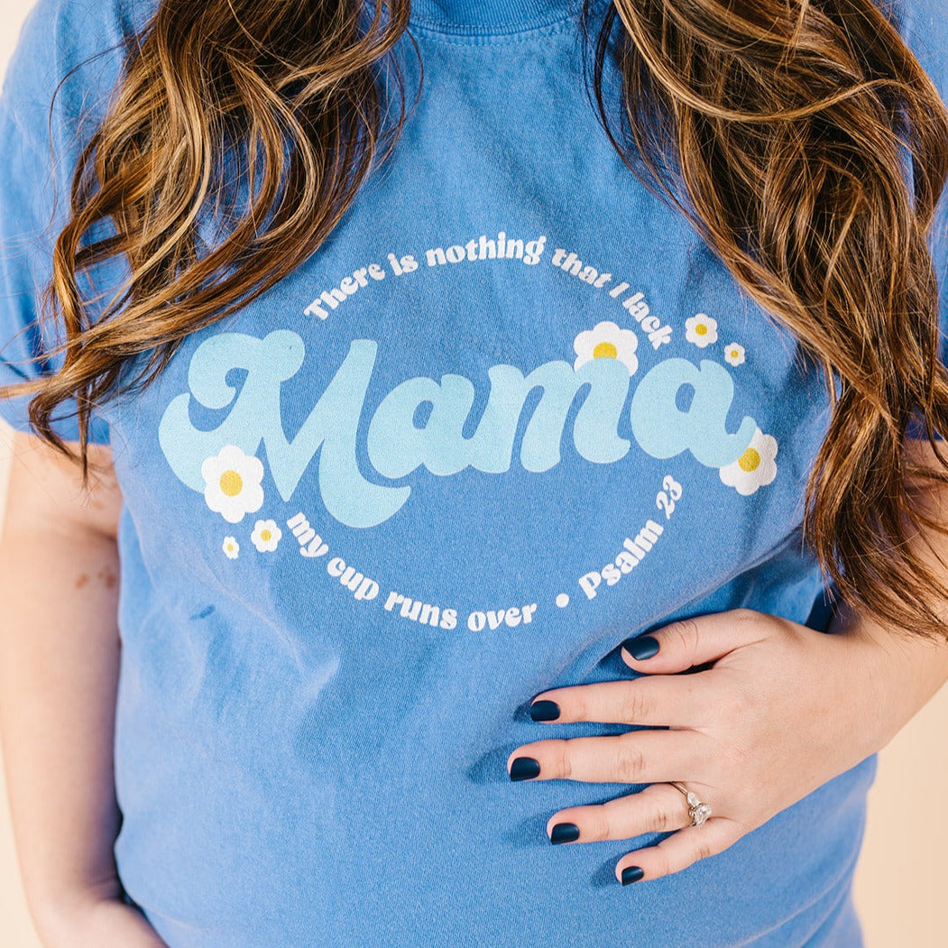 Psalm 23 Mama Tee - Blue