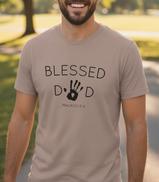 Blessed Dad Father’s Day Handprint Tee