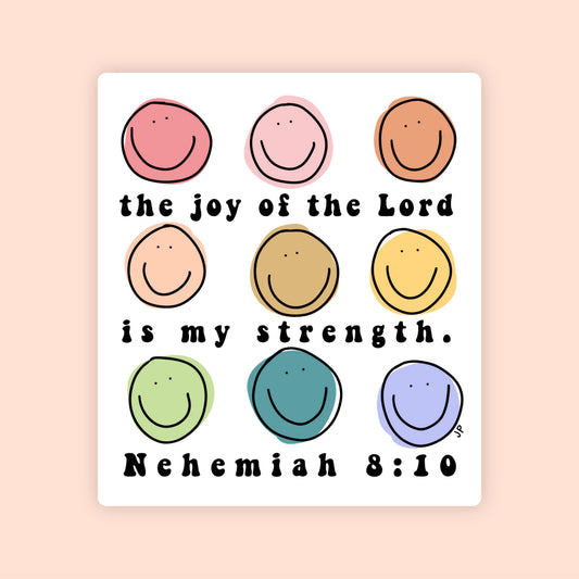 The Joy of the Lord Smiley Vinyl Sticker | FREE SHIPPING