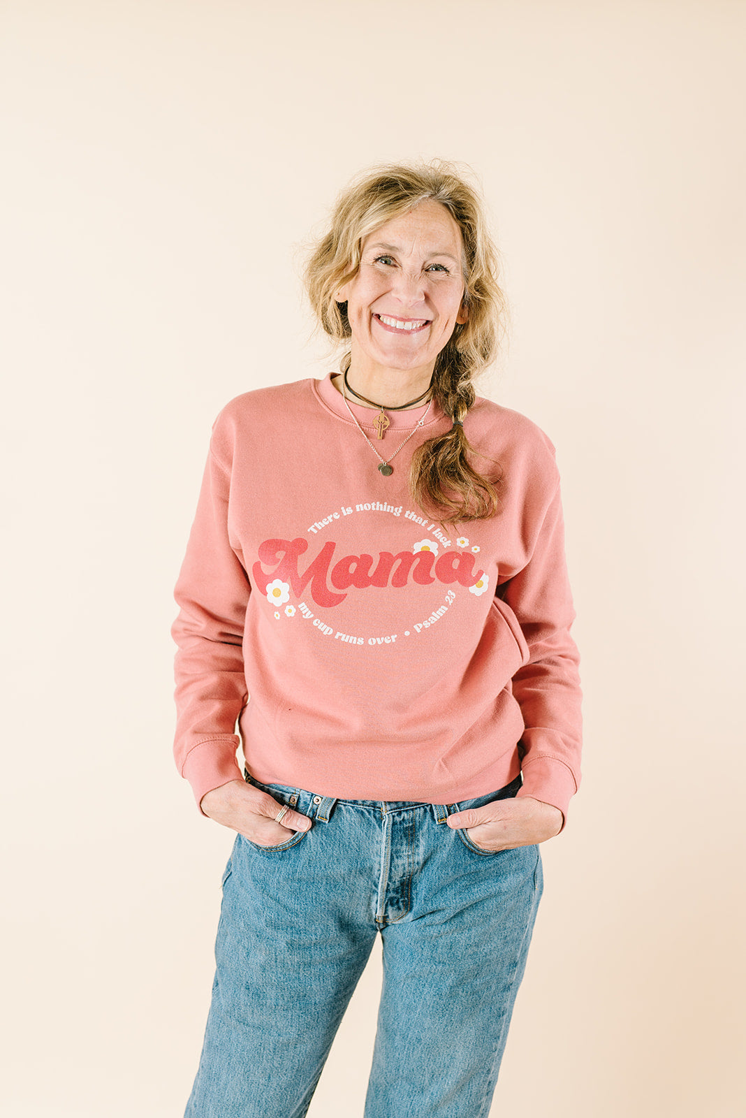 Psalm 23 Mama Pullover - Pink