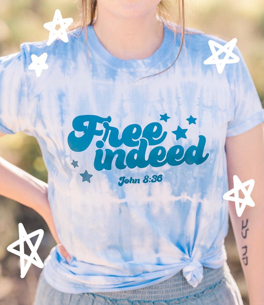 Free Indeed Tie Dye Patriotic Tee