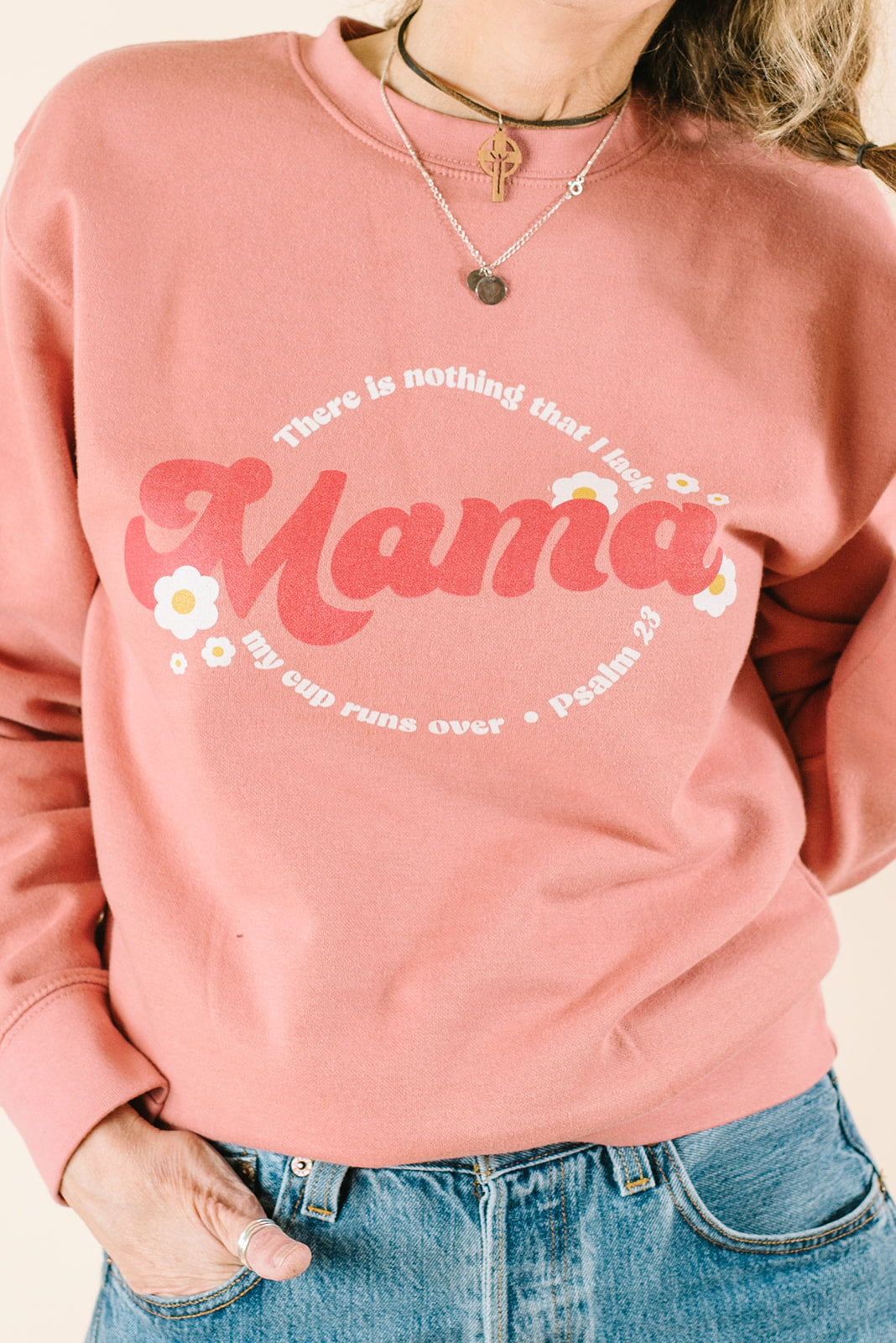 Psalm 23 Mama Pullover - Pink